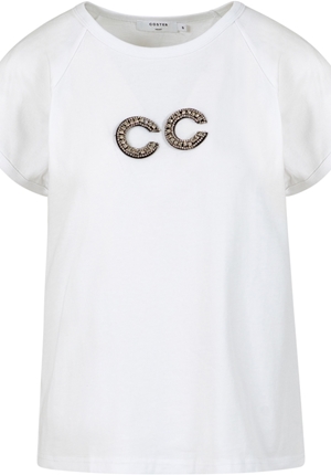 Toppar - Bead letter tee – white